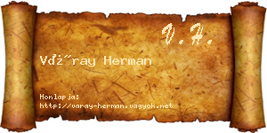 Váray Herman névjegykártya